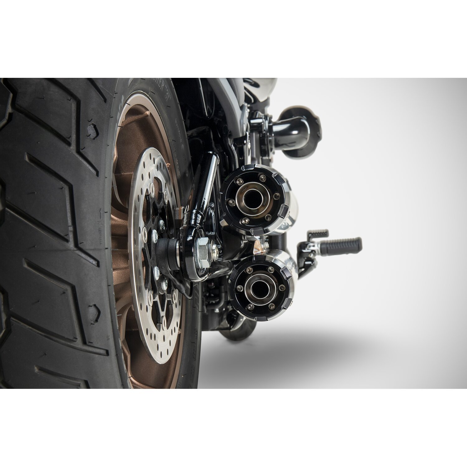 Zard, 'Overlapped' 2-2 slip-on mufflers. Plain, Raw