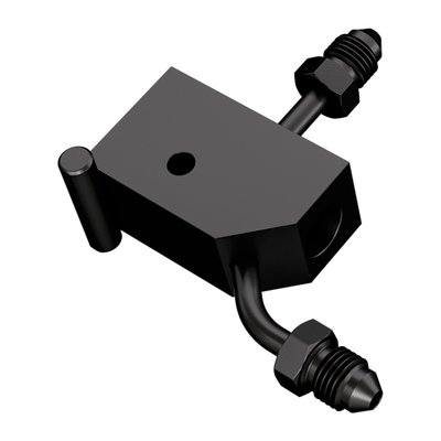 Comes with two 3/8"-24 threaded brake line fitting with one 1/8" NPT brake light switch hole.