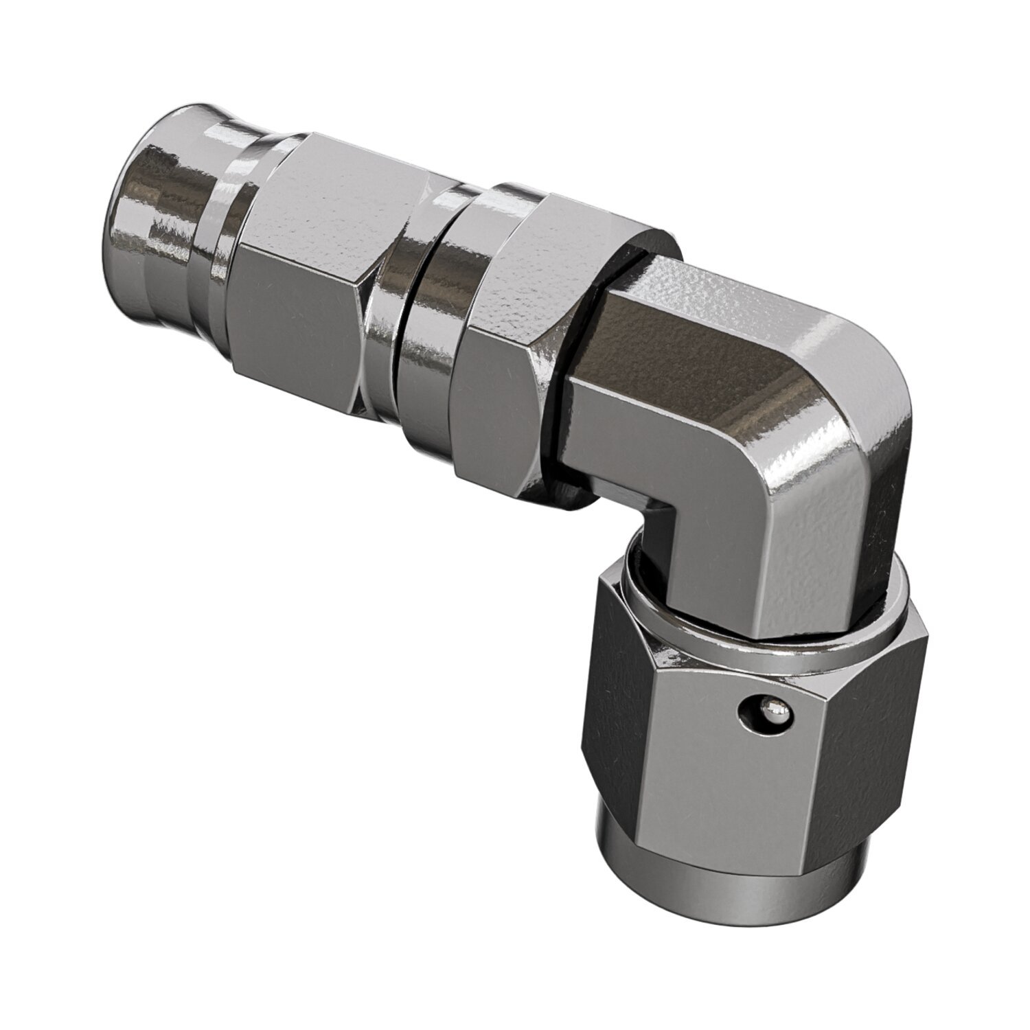Goodridge, hose end 90 degree forged swivel bend tube. SS