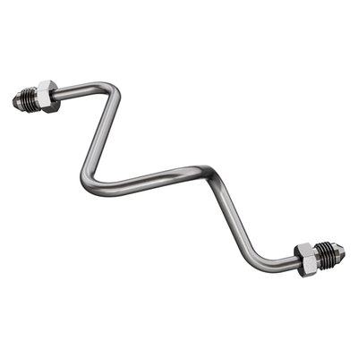 High polished stainless steel. ABS out to right hand caliper