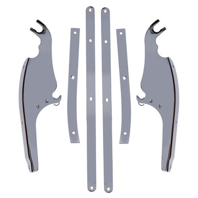 Aluminum reproduction style mount bracket used to install the OEM Heritage windshield. Complete with mounting hardware.
OEM replacement reference 57062-00A (right), 57063-00A (left)