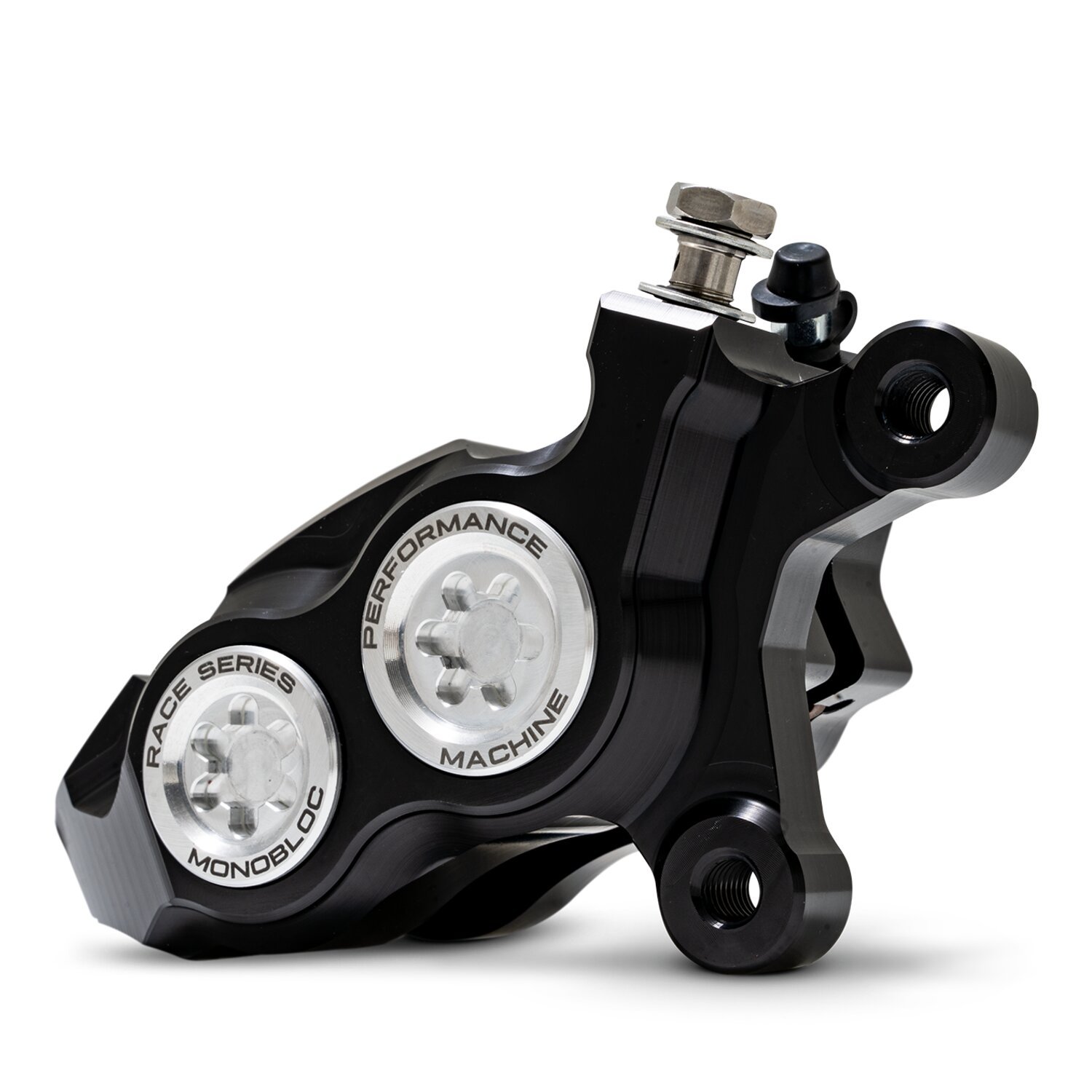 PM, Race Series 4-P Monobloc caliper. Right front, clear, Polished