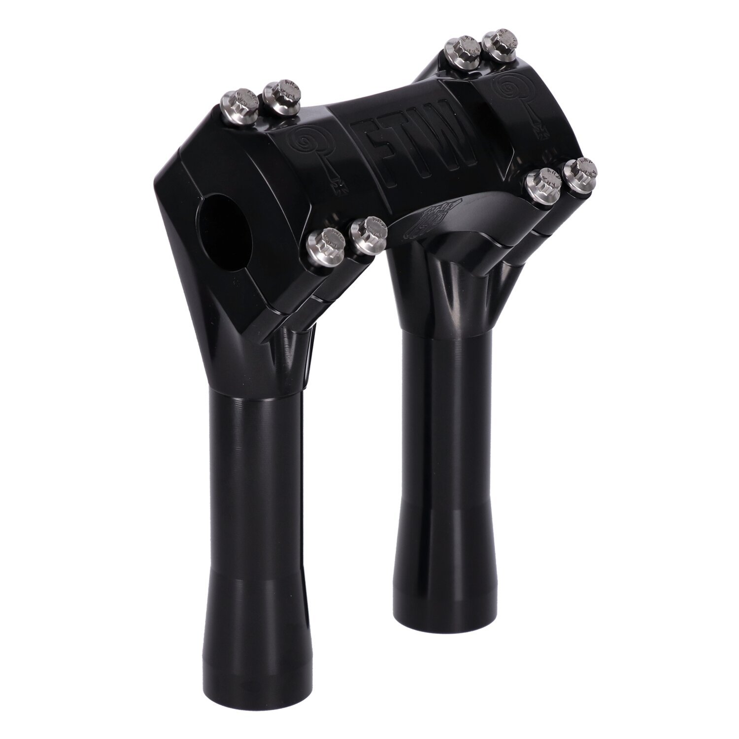 Indian Larry, BK Brawler 6" Risers - Universal Top Clamp, Black, Anodized