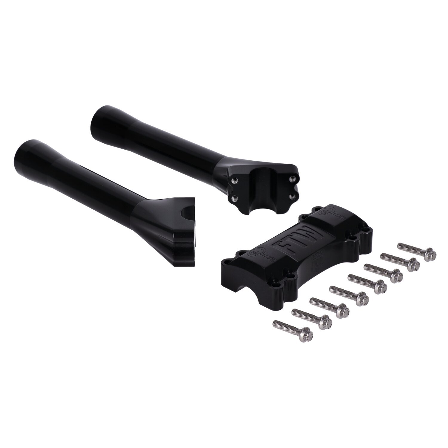 Indian Larry, BK Brawler 10" Risers - Universal Top Clamp, Black, Anodized