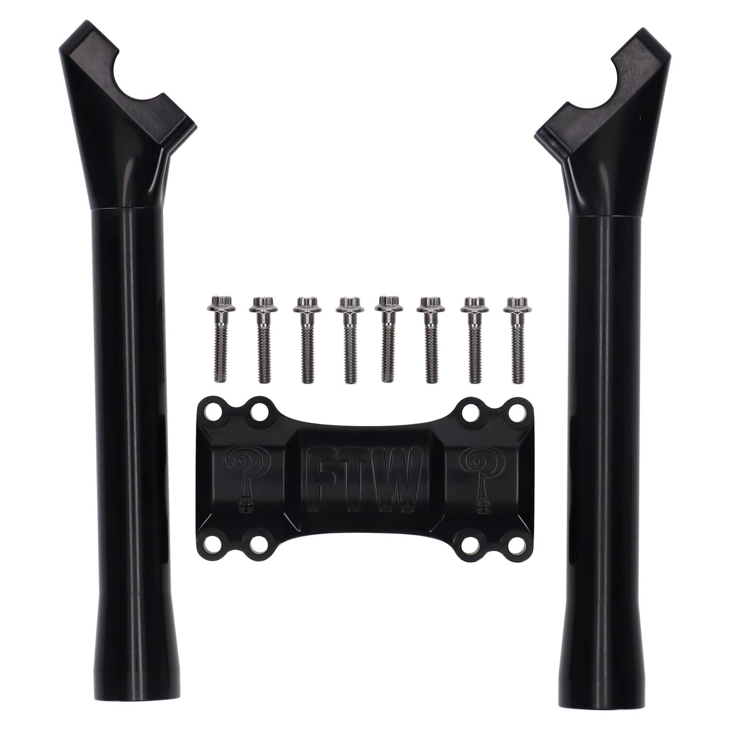 Indian Larry, BK Brawler 10" Risers - Universal Top Clamp, Black, Anodized