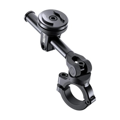 For 0.875" (22.2mm) to 1.125" (28.5 mm) handlebars. 
Used to attach your SP Connect™ Phone Case SPC+ with the simple 90 degree 'Twist to Lock' mount, in a vertical or horizontal orientation, to most motorcycle handlebars and allows a 360° mounting option for perfect screen positioning in virtually all circumstances. This CNC machined aircraft grade aluminum mounting bracket has a round 'mounting rod' of which 2 lengths (40mm & 80mm) are included. The head offers up to -40% vibration reduction. Fits handlebar diameters from 7/8" (22mm) to 1.125" (28.5mm) with included adapters.
- Unlimited positioning with a 360° adjustment option 
- CNC machined from aircraft grade aluminum 
- Mountable in the beveled/conical area of the handlebars 
- Vibration reduction 
- Phone can be fixed in portrait or landscape format 
- With SPC+ mount, will not fit earlier SPC mounts
Includes: 
1 × Moto Mount 3D
1 × Mounting rod 80 mm
1 × Mounting rod 40 mm
1 × Spacing adapter 1.125" / 28,5 mm
1 × Spacing adapter 1.063" / 27,0 mm
1 × Spacing adapter 1" / 25,4mm
1 × Spacing adapter 0.875" / 22,2mm
1 × Conical adapter 2°
1 × Conical adapter 3.5°
2 × Allen key