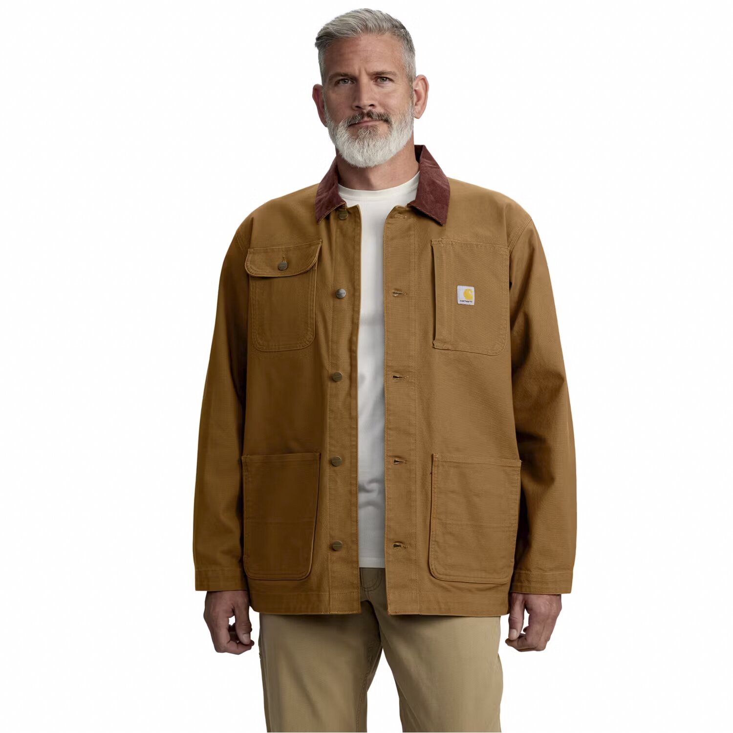 S — Carhartt Duck Loose Fit Chore Coat carhartt, Brown, S