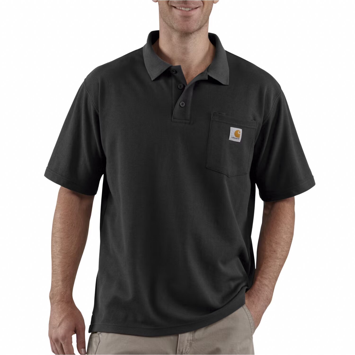 Carhartt Midweight S/S Pocket Polo, Black, 2XL