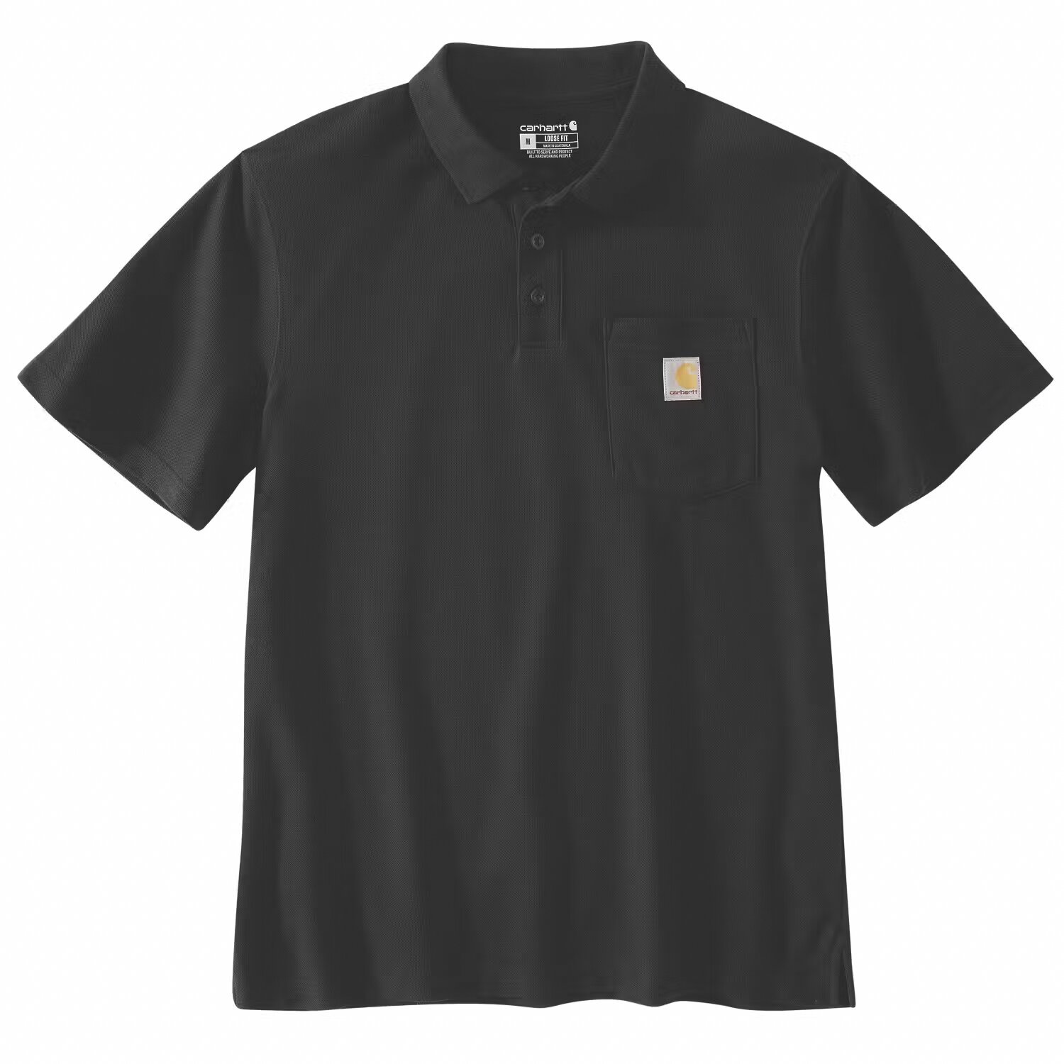 Carhartt Midweight S/S Pocket Polo, Black, 2XL