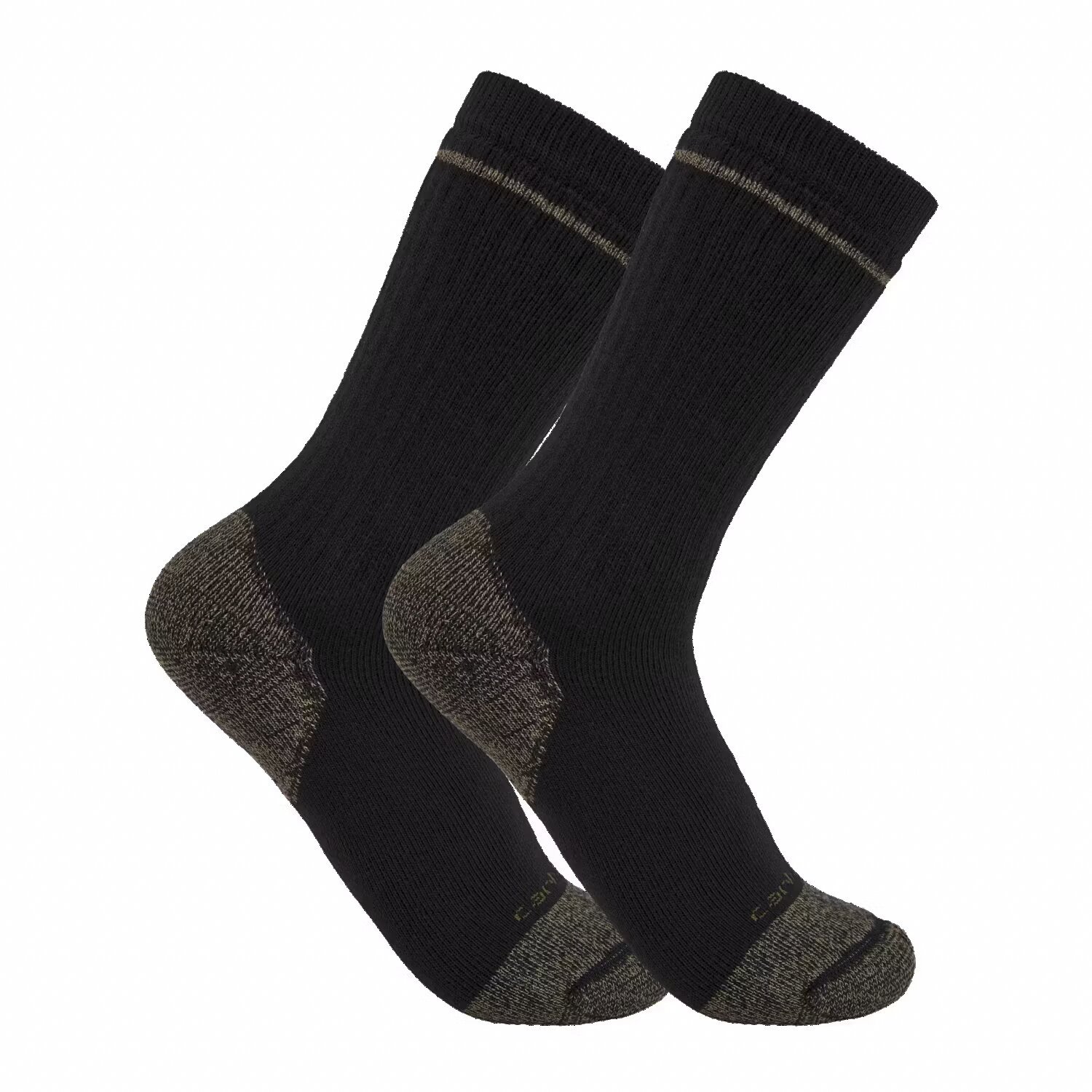 L — Carhartt Cotton Blend Steel Toe boot sock 2 Pack black, L