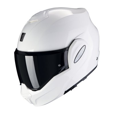 Scorpion EXO-Tech EVO does not want to be just another flip-back style modular helmet but to be a game changer with its perfect full-face looking design, wide vision with Pinlock-ready shield, low-volume shell, easy-to-operate chin bar mechanism, KwikWick®C moisture-wicking liners to keep you cool and dry and tension spring applied one-touch top vent. You will see the differences when you view it, you will feel the differences with you wear it, and you will experience the differences when you ride with it. The EXO-tech EVO is ECE R22.06 P/J approved. The helmet comes standard with a clear visor.