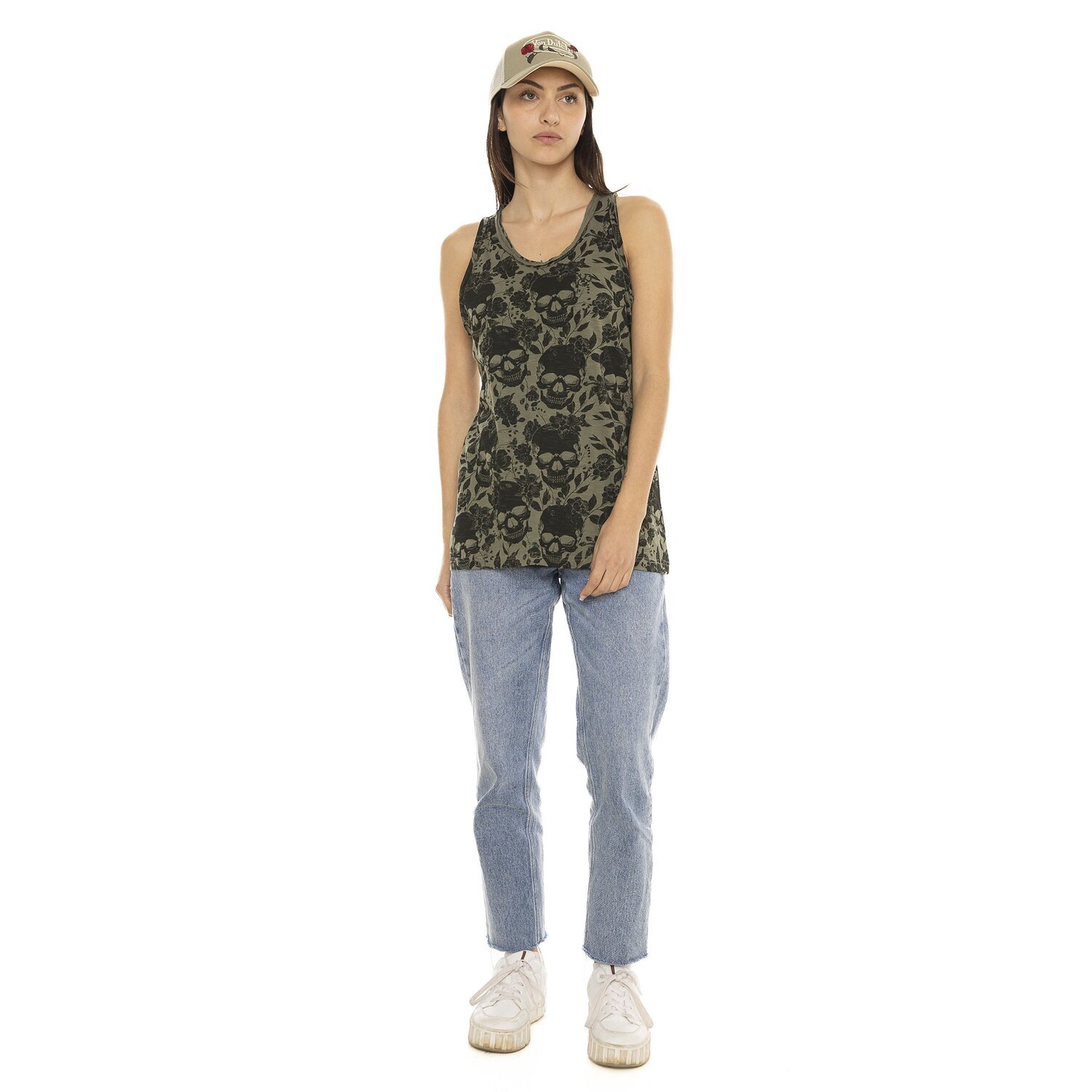 Von Dutch AOP Skull female top