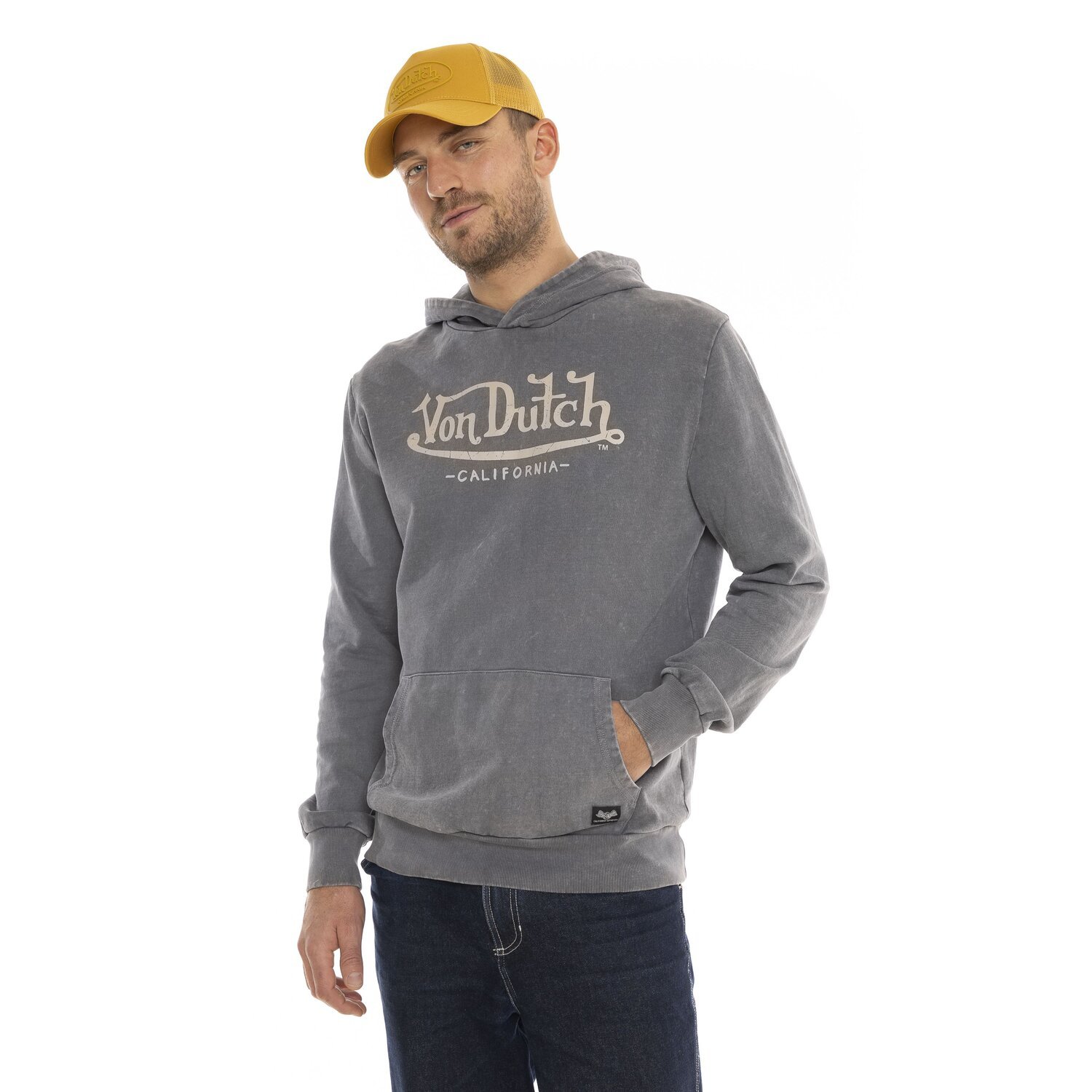 Von Dutch Youth hoodie, anthracite Gray, L