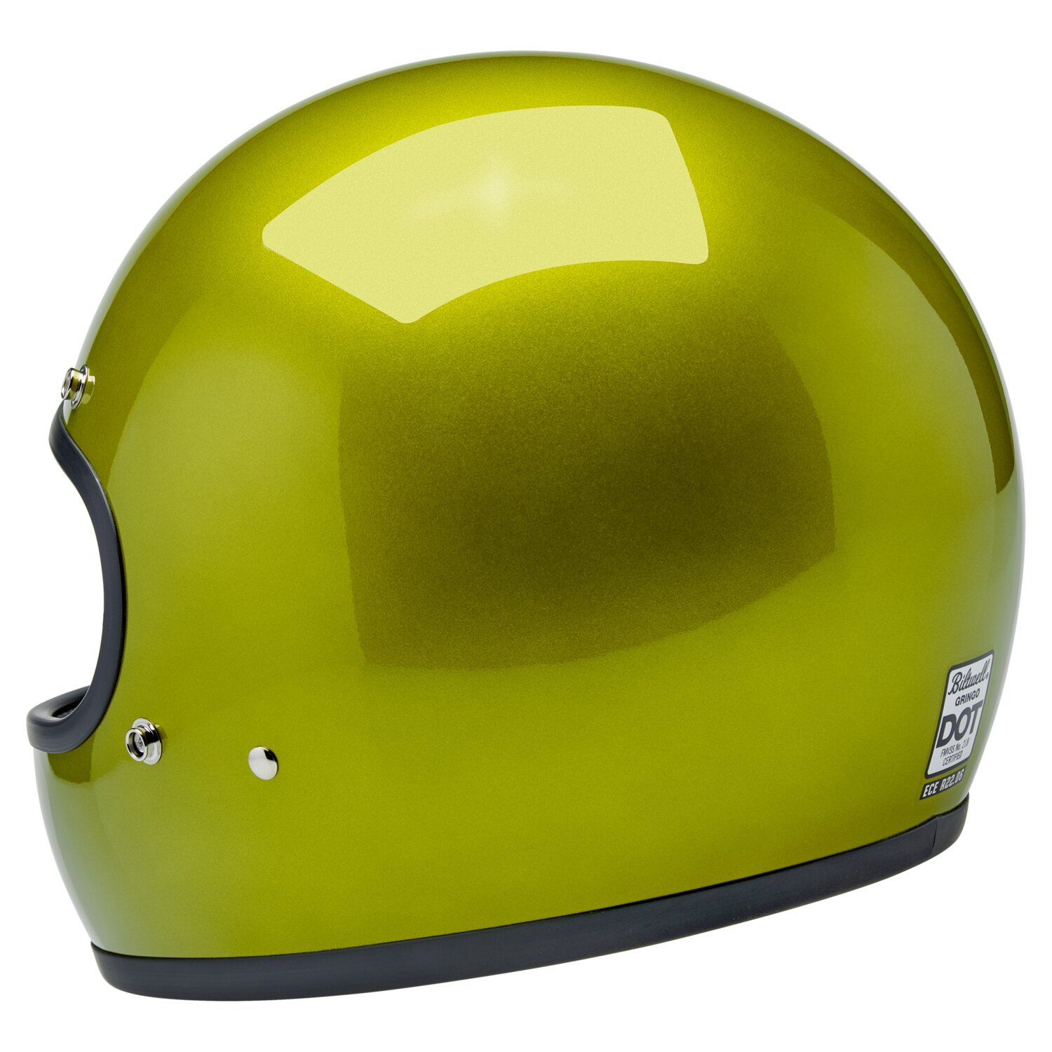 Biltwell Gringo helmet, metallic lime Yellow, XS, Metallic