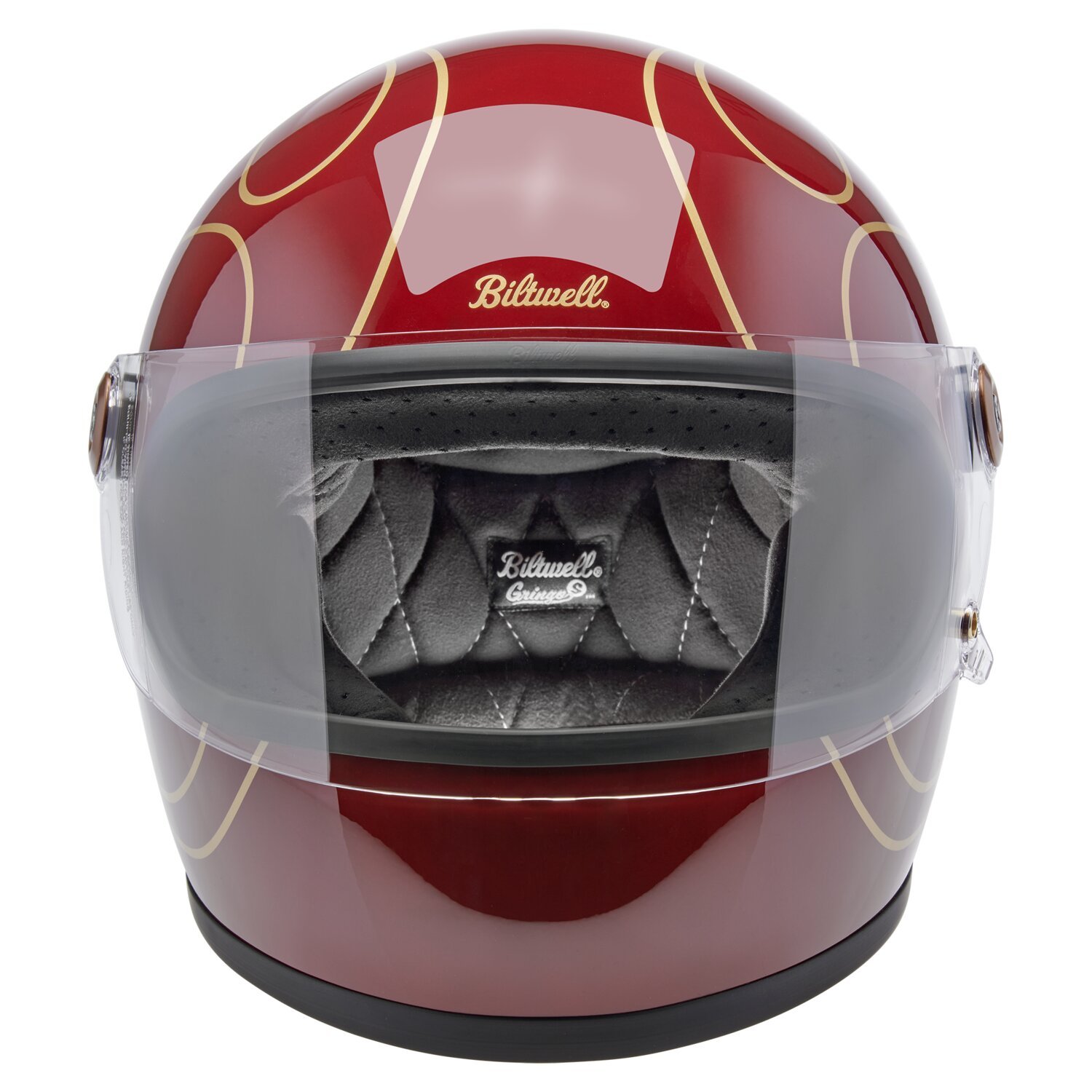 Biltwell Gringo S helmet Garnet Red Flames, XL, Gloss