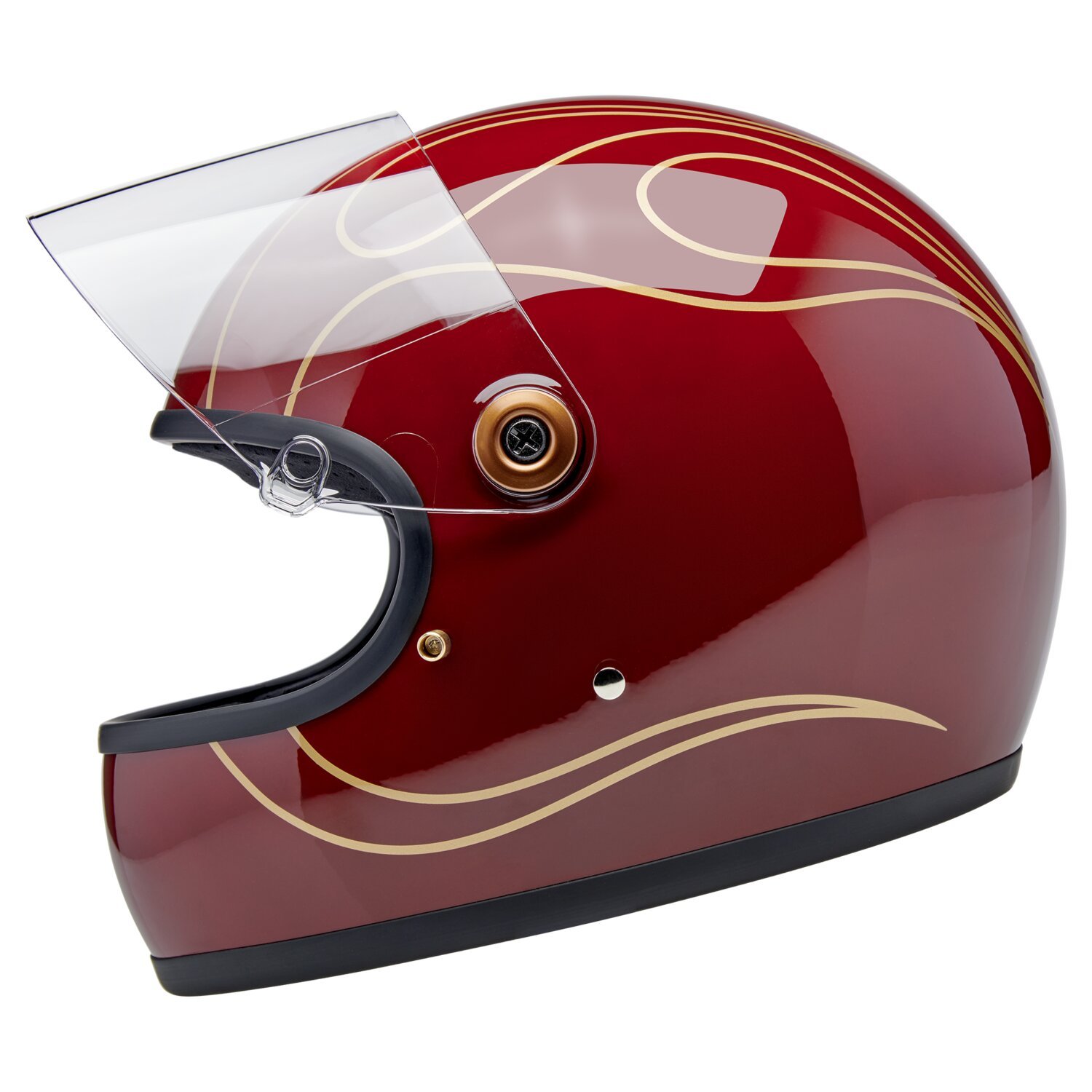 Biltwell Gringo S helmet Garnet Red Flames, XL, Gloss