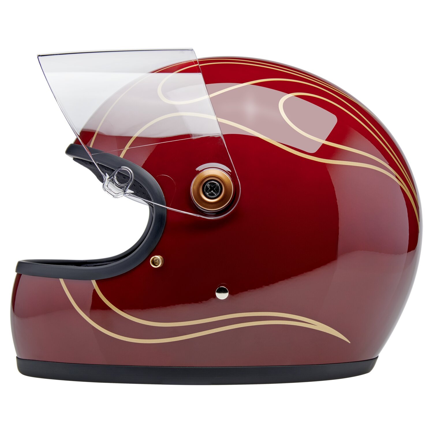 Biltwell Gringo S helmet Garnet Red Flames, XL, Gloss