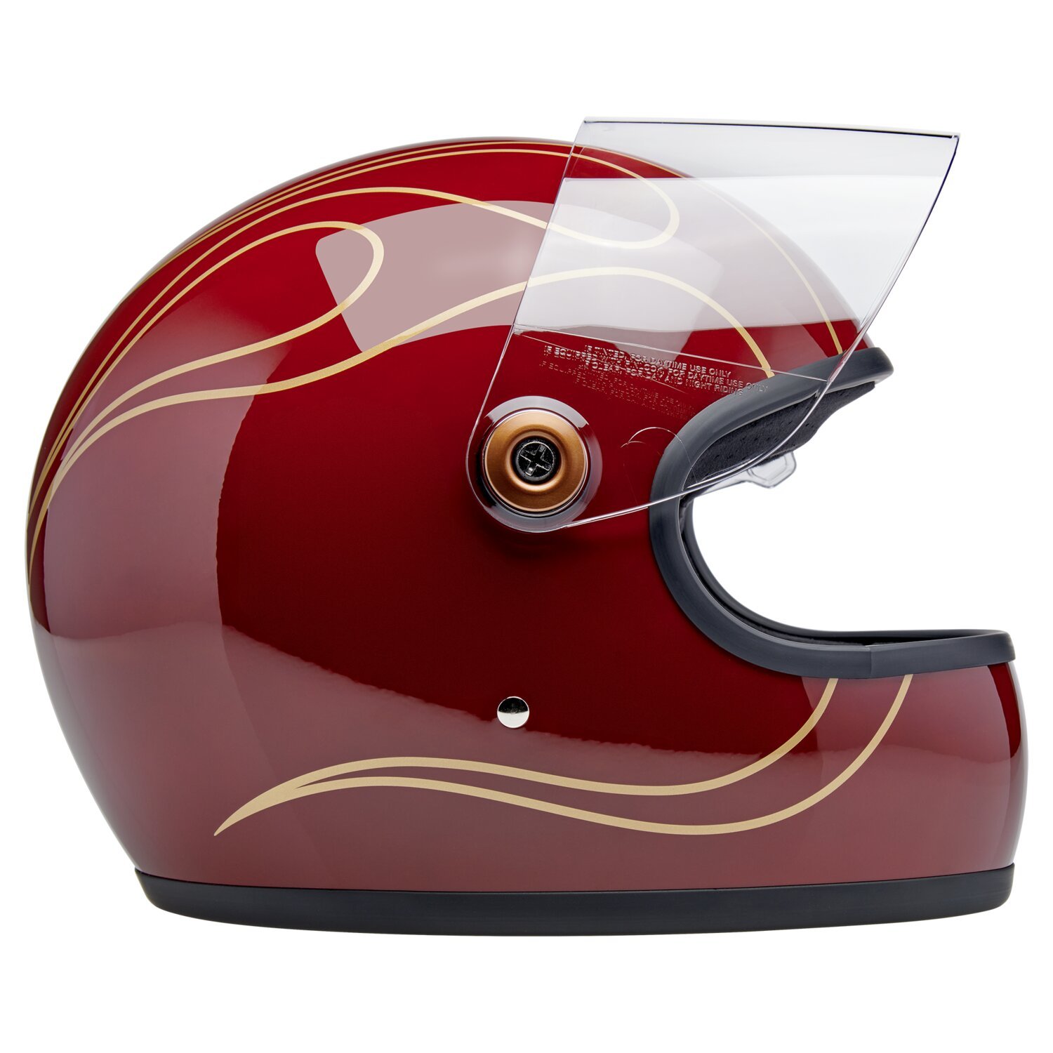 Biltwell Gringo S helmet Garnet Red Flames, XL, Gloss