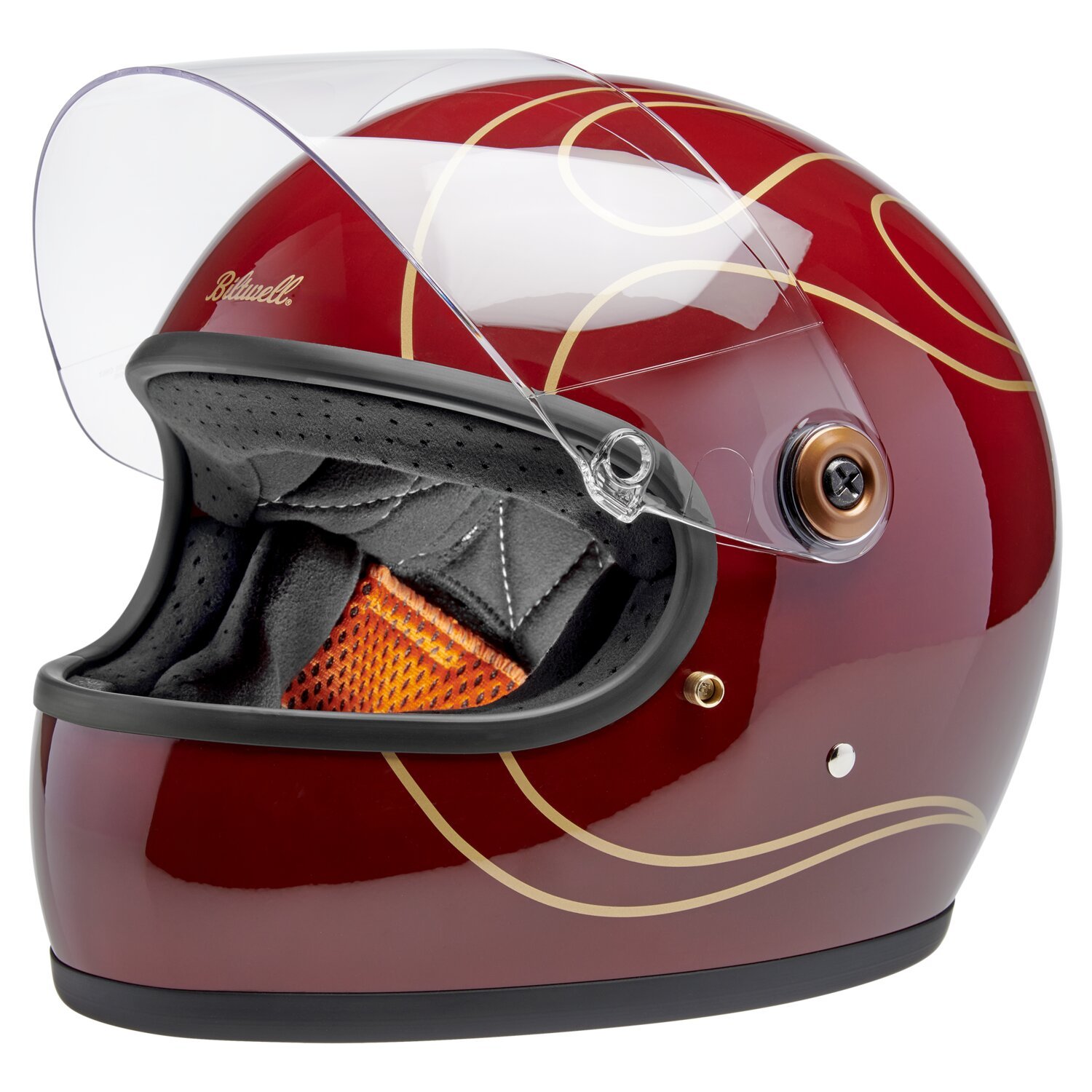 Biltwell Gringo S helmet Garnet Red Flames, XL, Gloss
