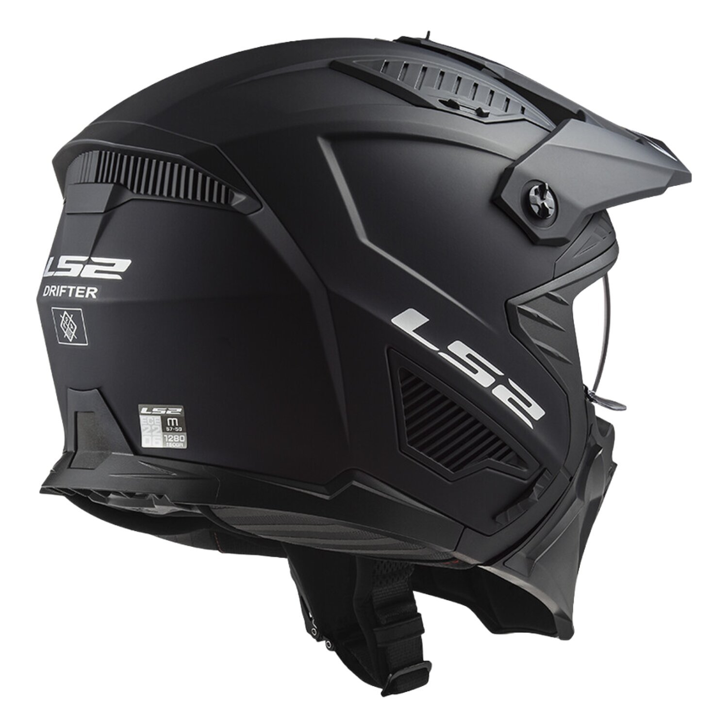 LS2 Drifter Solid helmet matt, Black, Matte, L
