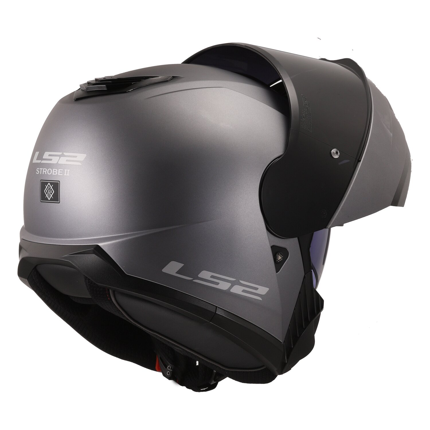 LS2 Strobe II helmet matte titanium, Silver, M