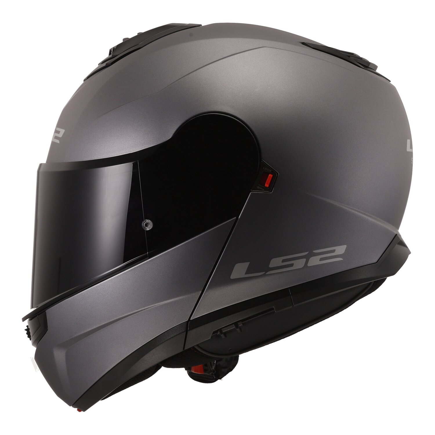 LS2 Strobe II helmet matte titanium, Silver, 2XL