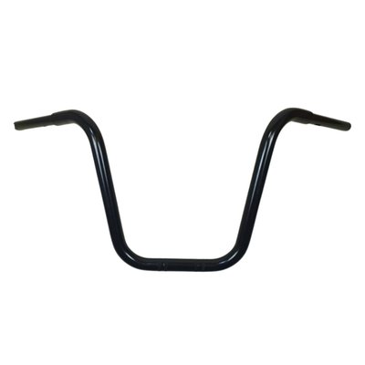 Bars are 32mm (1-1/4") diameter and have a 32mm (1-1/4") diameter riser clamp area and a 1" (25.4mm) grip area. With a powder coated satin gloss black finish. Nothing better than an Apehanger to feel true freedom. From style to quality, these EU made Westland bars tick all the boxes! 
Note: Cables / wiring / brake lines may require extending. 
- 1-1/4" (32mm) diameter handlebar 
- 1-1/4" (32mm) diameter riser clamp area 
- 1" (25.4mm) diameter grip area
- Slotted for internal wiring 
- Notched for H-D e-throttle (TBW / Throttle By Wire). 
- Made of certified EN 10305-3 CR1 E195 S5) 3mm thick steel tubing 
- Precision TIG welded 
- Dimensions 44cm (17") high handlebar: A 900 mm, B 440 mm, C 440 mm, D 200 mm, E 145 mm, F 300 mm, G 200 mm