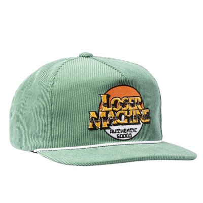 Top off your look with the Loser Machine Sunset Cap, a laid-back 5-panel snapback crafted from soft corduroy. Featuring an embroidered logo, braided visor rope, and signature LMC branding, it’s the perfect blend of retro charm and effortless cool.