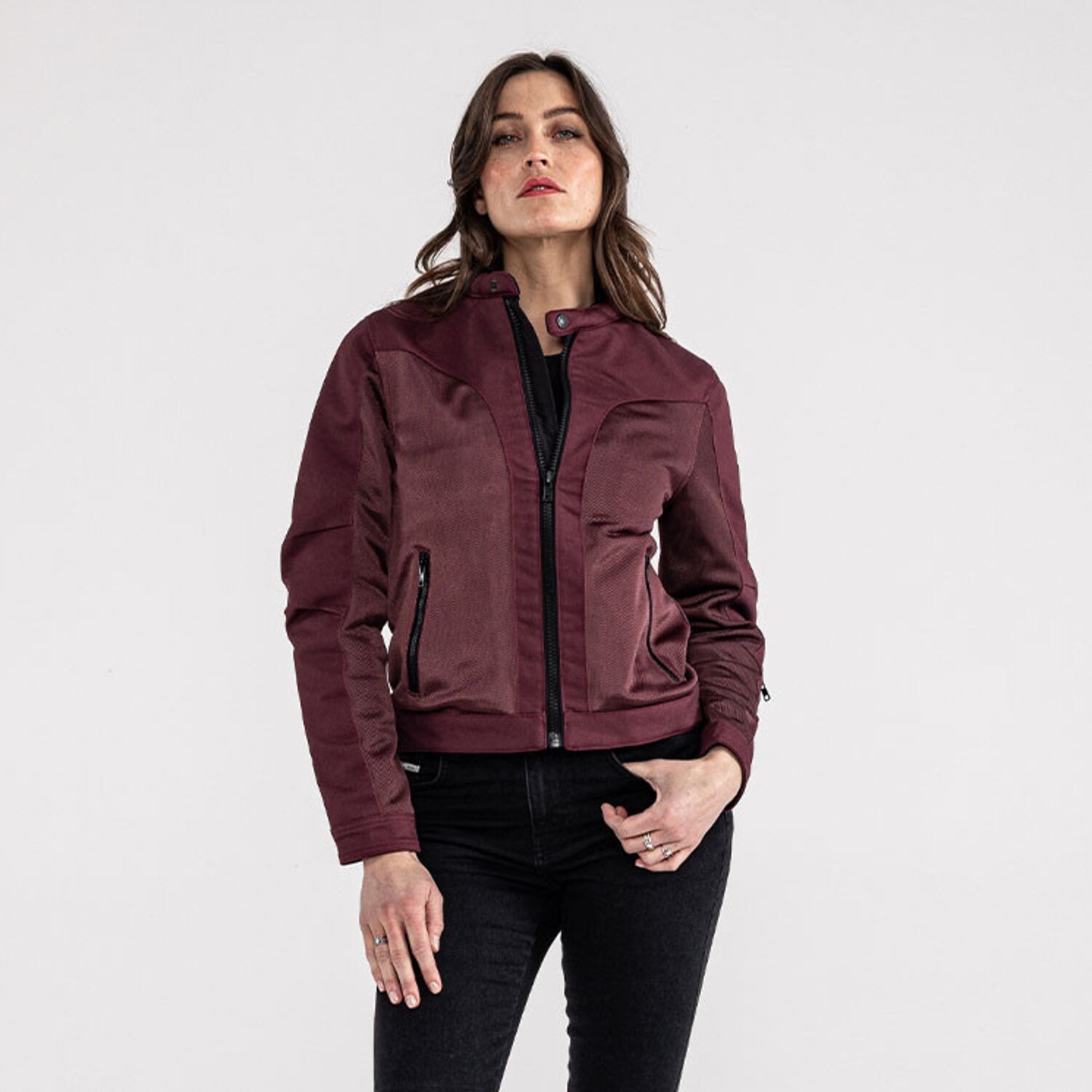 John Doe Aero mesh female jacket bordeaux, Red, XS