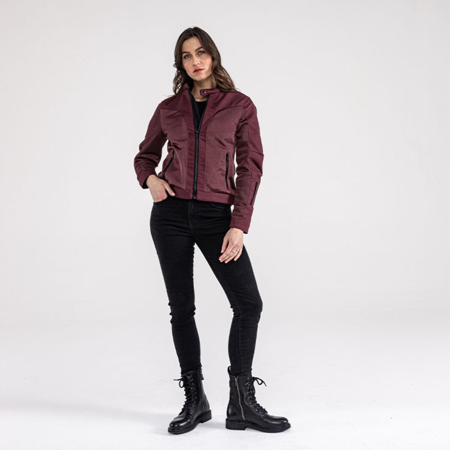 John Doe Aero mesh female jacket bordeaux, Red, XS