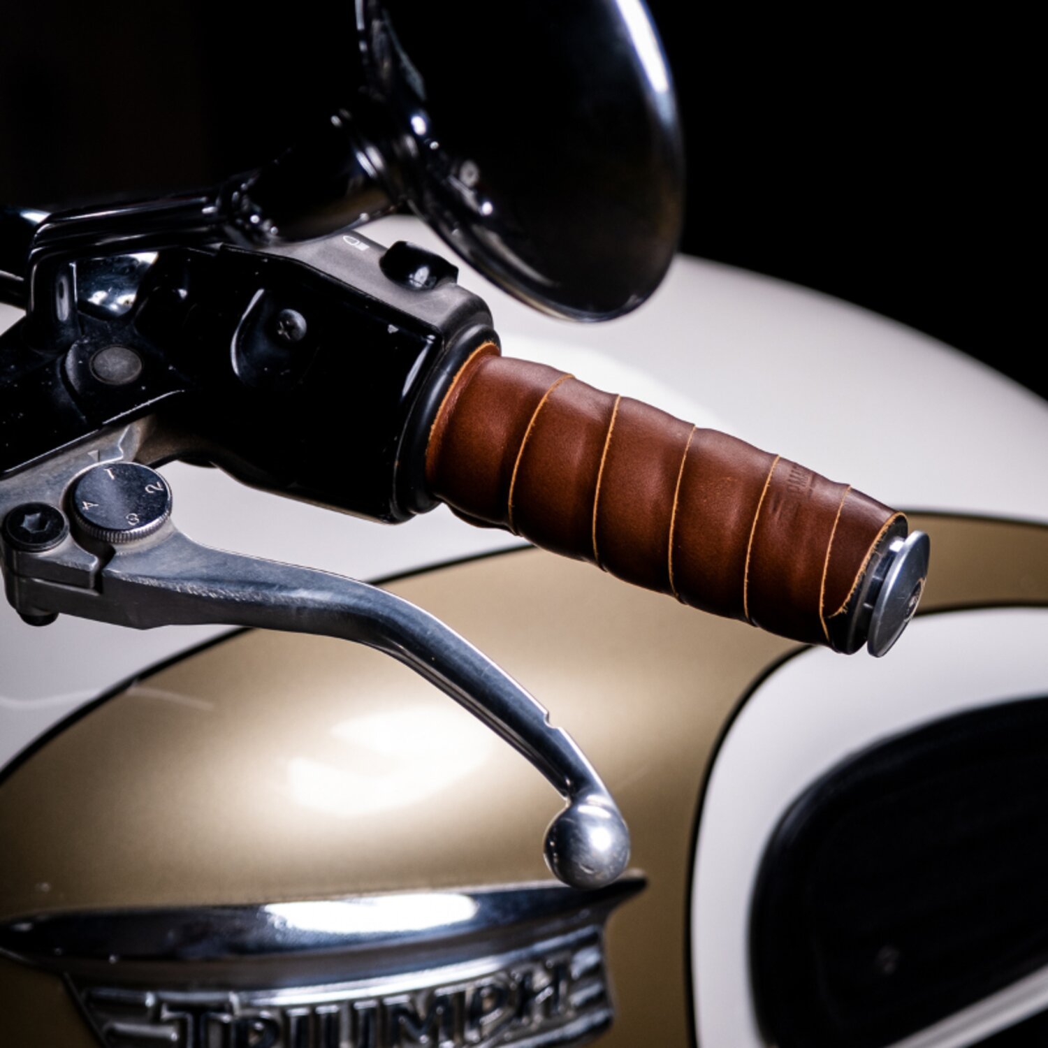 Trip Machine, leather handlebar grip wraps