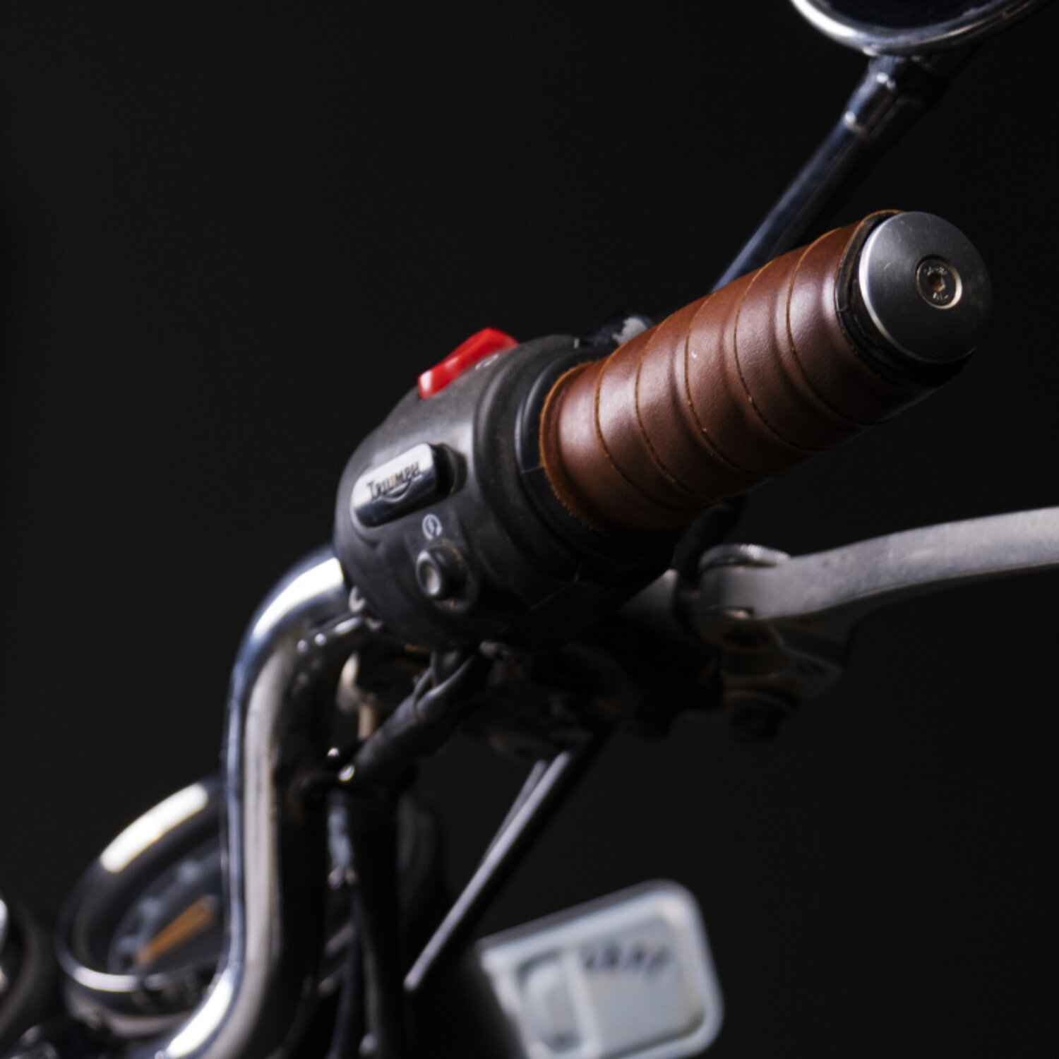 Trip Machine, leather handlebar grip wraps