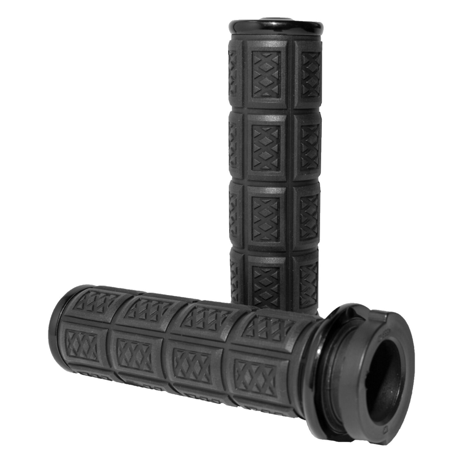 Kuryakyn, Enygma handlebar grip set, Black, chrome