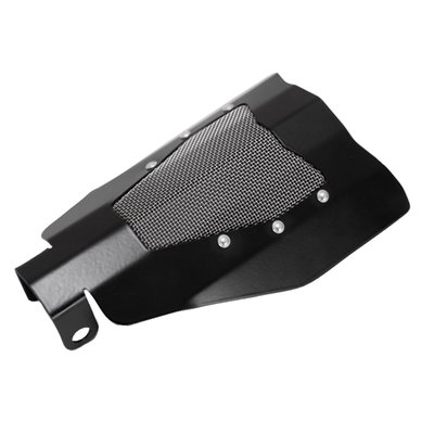 Compatible with models with hydraulic operated clutch. 
Function merged with style. Inspired by off-road endurance and urban grit, the Titan hand guards provide protection against wind, debris and unexpected impacts. Features a steel outer shell with a rugged steel mesh insert. Easy installation: Just slide the mirror stem through, tighten the bolt and hit the road! 
Note: Mirror mounted turn signals are not compatible with these hand guards. 