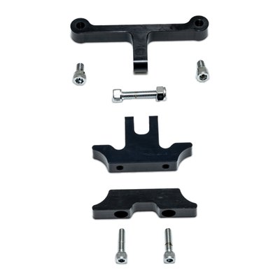 The SpeedoRelo kit is designed to take the hassle out of the speedometer relocation, when switching to a 1-1/4" diameter T-Bar setup. Fully adjustable with a built-in swivel to adjust gauge angle. Reuse the stock Harley gauge bucket or a custom one with a similar bolt pattern. 
- Easy switch to T-bar style handlebar 
- Great looks 
- Built from tough billet aluminum to withstand vibrations 
- Hassle-free installation 
- Angle adjustable for perfect positioning 
- Black powder coated 