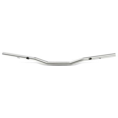 Dimensions: 1" (25.4mm) diameter x 1.25" (32mm) high x 31" (787mm) wide x 2.75" (73mm pullback). 
The Sport Handlebar Series represents the pinnacle in handlebars that prove the saying 'beauty is only skin deep' as not true. These top notch handlebars are designed by the Italian 'Centro Stile Zard' to ensure an ideal riding position for a ergonomic Power Bagger style, but still enabling precise control for improved handling. All features are carefully designed to help enhance responsiveness and stability in demanding handling situations like cornering, braking and accelerating. All Zard's Sport Handlebar Series are made in Italy by Zard's professional craftsmen, made exclusively from AISI stainless steel and proudly sport the Zard logo. 
Note: To be used with extra high 4" (10cm) high risers only. 