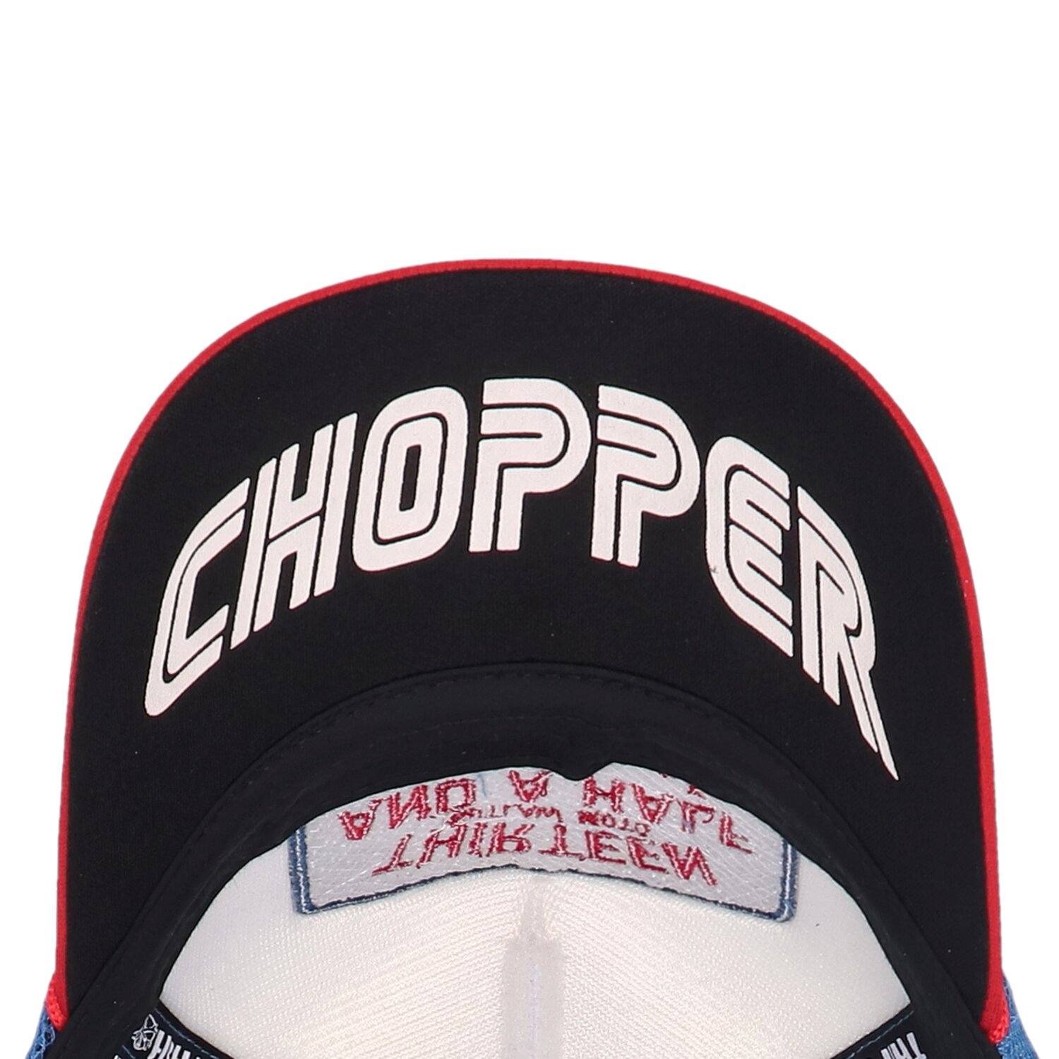 13 1/2 Outlaw Club trucker cap blue/red, White