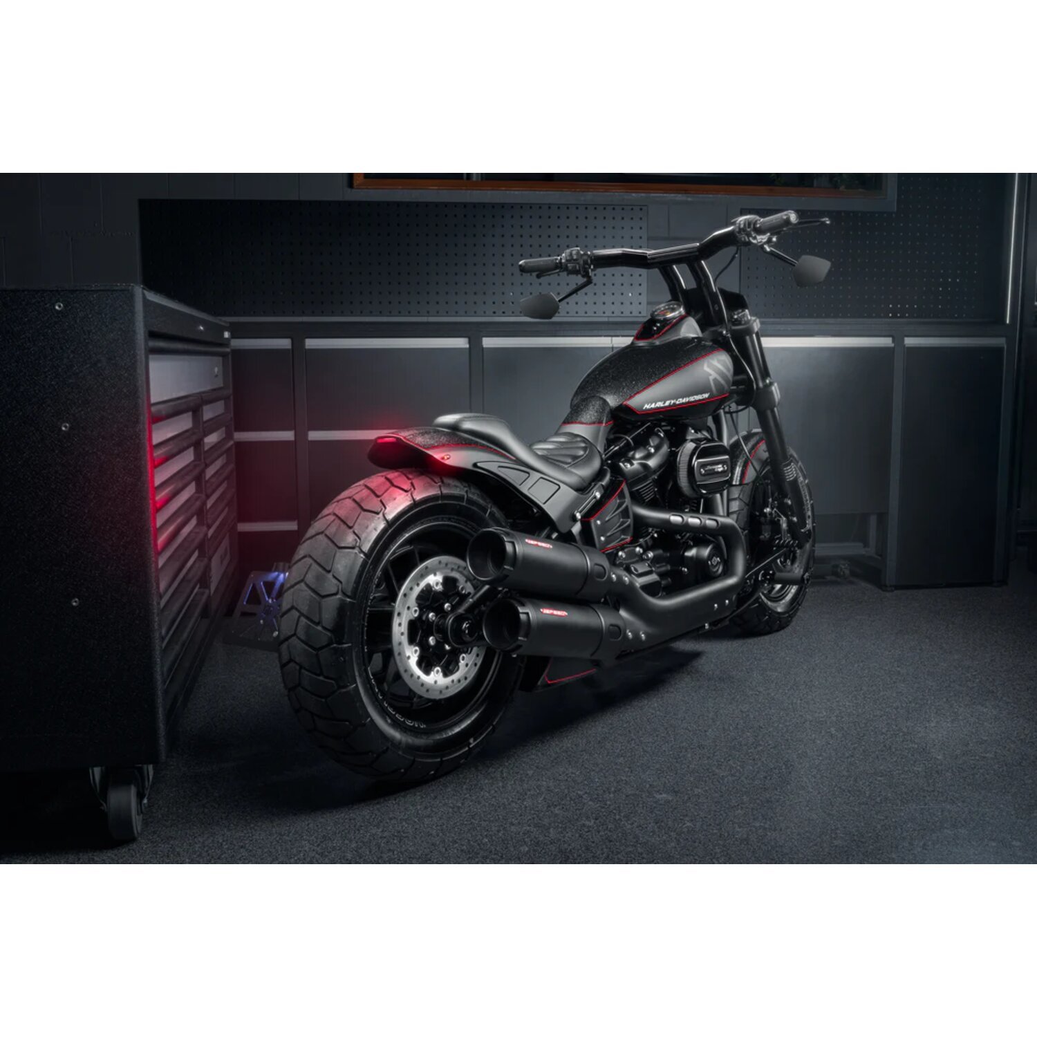Killer Custom, 'Back Saver' Raked T-Bar Mega handlebar 8", Black, Powder Coated