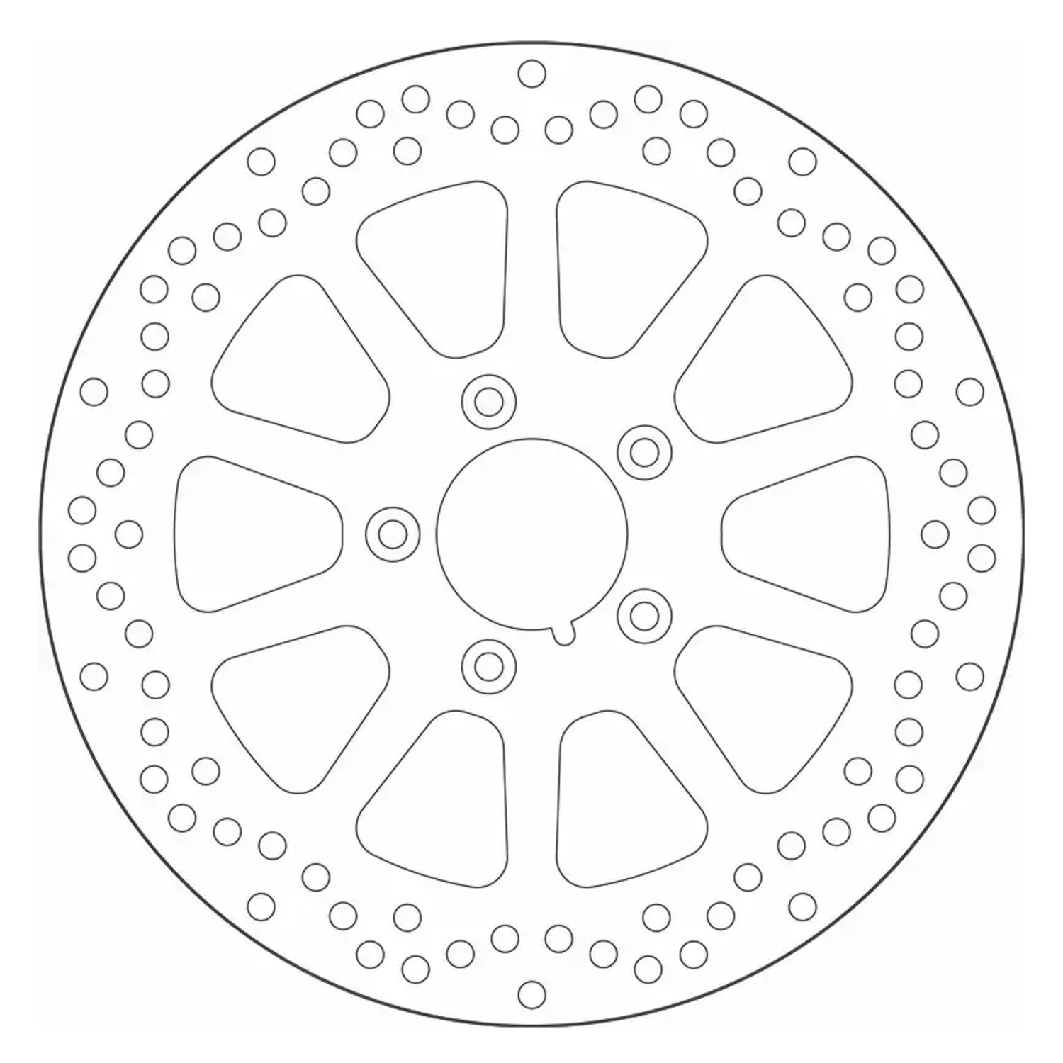 SBS, '10-Spoke Rigid' brake rotor 292mm. Front