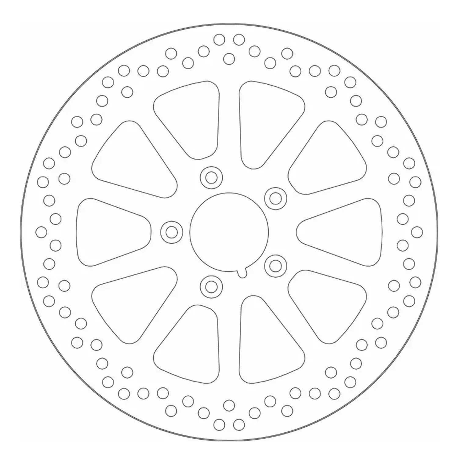 SBS, '10-Spoke Rigid' brake rotor 300mm. Front