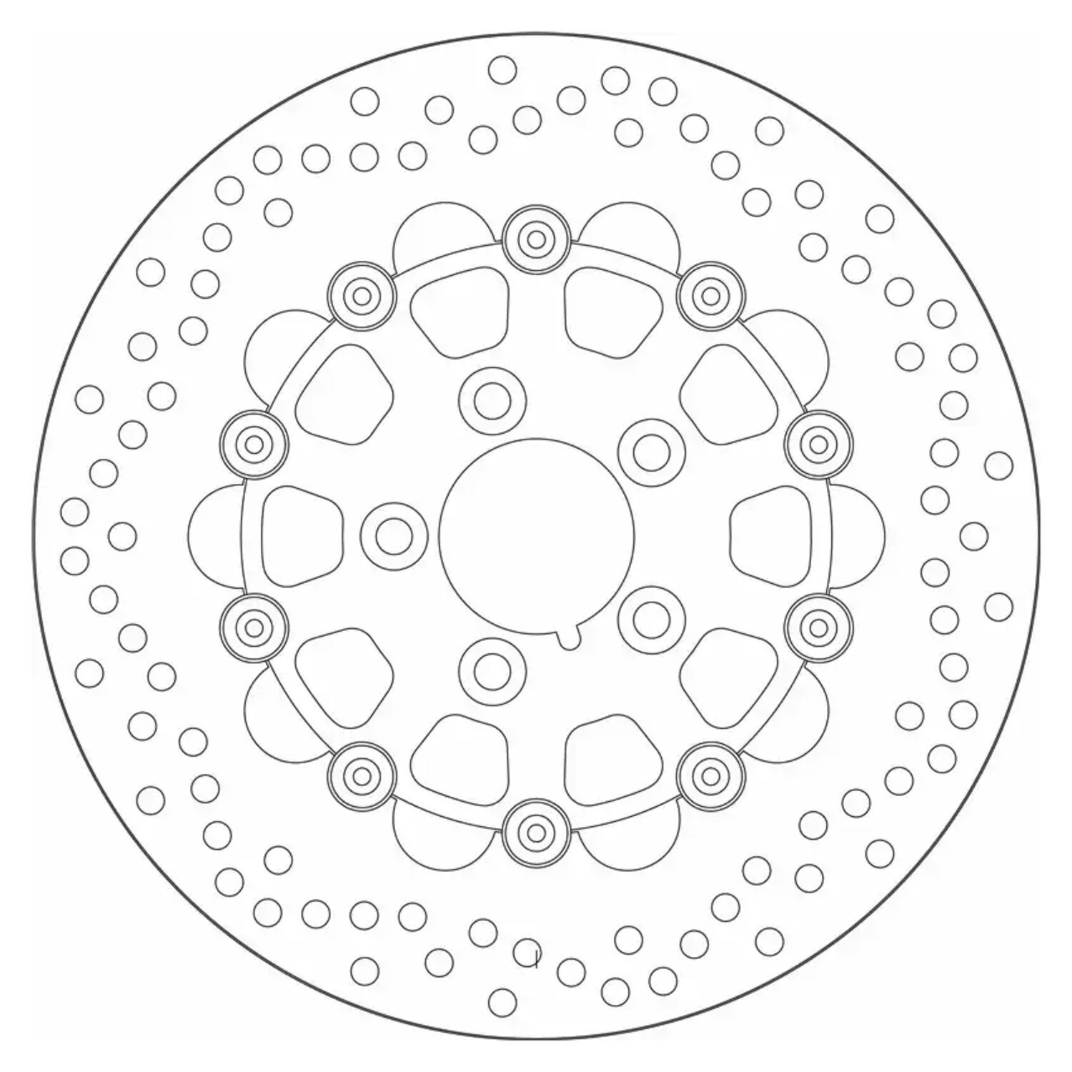 SBS, '10-Spoke A Floater' brake rotor 292mm. Rear