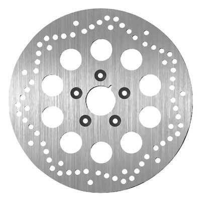 5.8mm thick. 
11.5" / 292mm O.D., 50.8mm I.D. 8.5mm (5/16") counterbored mounting holes with 3.25" bolt circle. Mount style 'G'. OEM replacement reference 44136-84A and 44136-92. 

SBS brake discs fit standard H-D 5-bolt hubs. Model year applications and OEM H-D part numbers are given for reference only and may feature a custom styling. Check mounting style details for use in custom applications. 
All SBS brake discs are made of a high quality stainless steel, alloyed with a high carbon content, to offer excellent brake performance and reliable stopping power in any condition. All brake discs are EU manufactured by craftsmen using high-end grinding machines for a perfectly flat disc that will work without noise or vibrations. 
- High quality stainless steel with high carbon content 
- Installs like stock 
- Perfect brake performance & stopping power under all conditions 
- Long life 
- High comfort level – no noise, no vibrations 
- High temperature resistance 
- Anti-corrosion treatment 
- Perfect suitable for all SBS brake pad compounds 
- Heat-treated stainless steel center hubs  