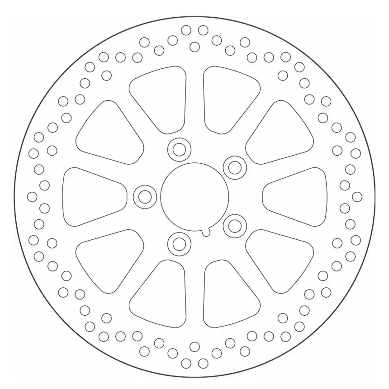 SBS, '10-Spoke Rigid' brake rotor 300mm. Rear. 6mm thick