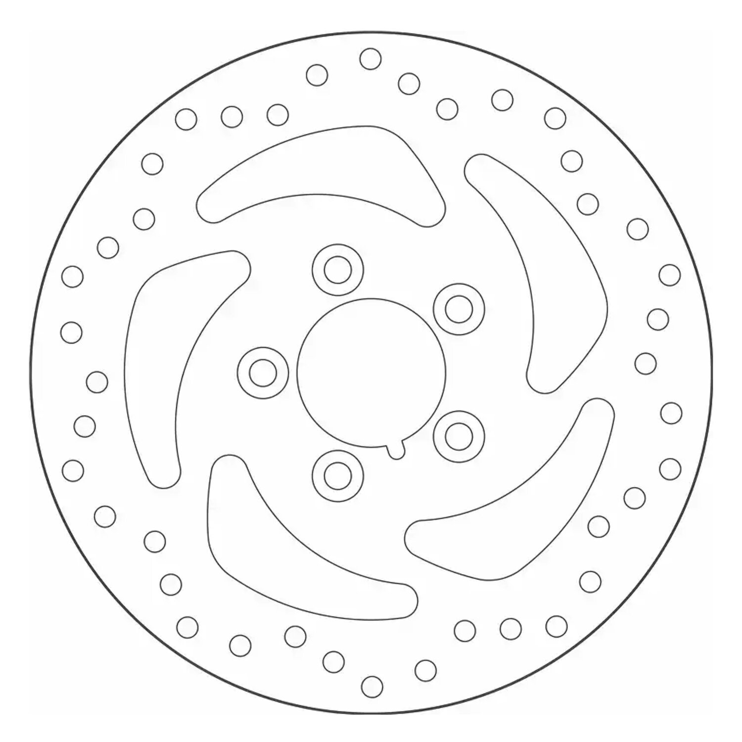 SBS, '5-Spoke Swept Rigid' brake rotor 260mm. Rear