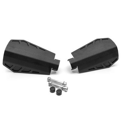 Matte black powder coated steel hand guards. Ready to fight wind, rain, flying debris and The Cold. Perfect to compliment long and hard ridden bikes. Complete with installation hardware. 