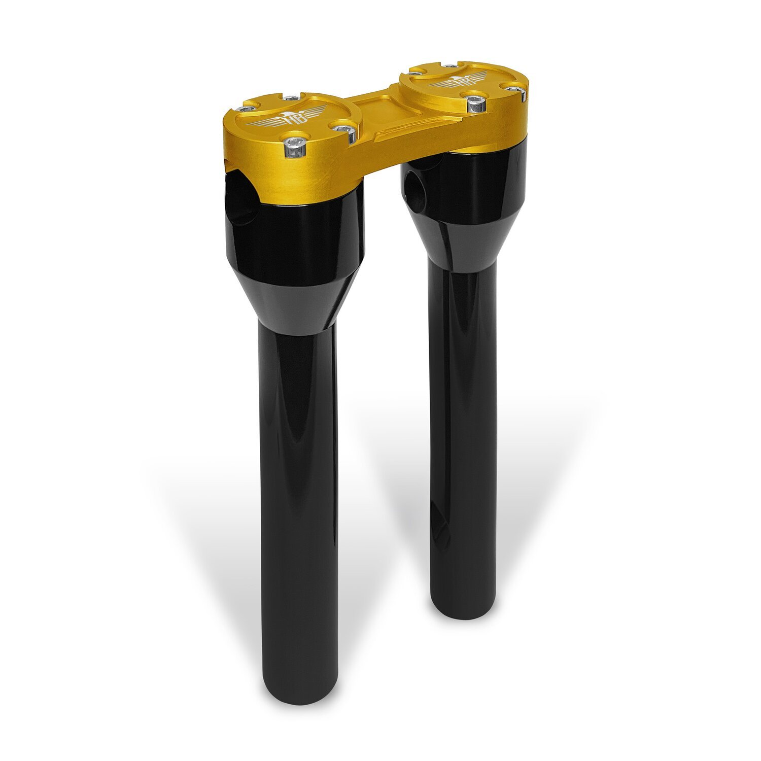 HeinzBikes, Clubstyle straight risers 8, Black, gold, Anodized