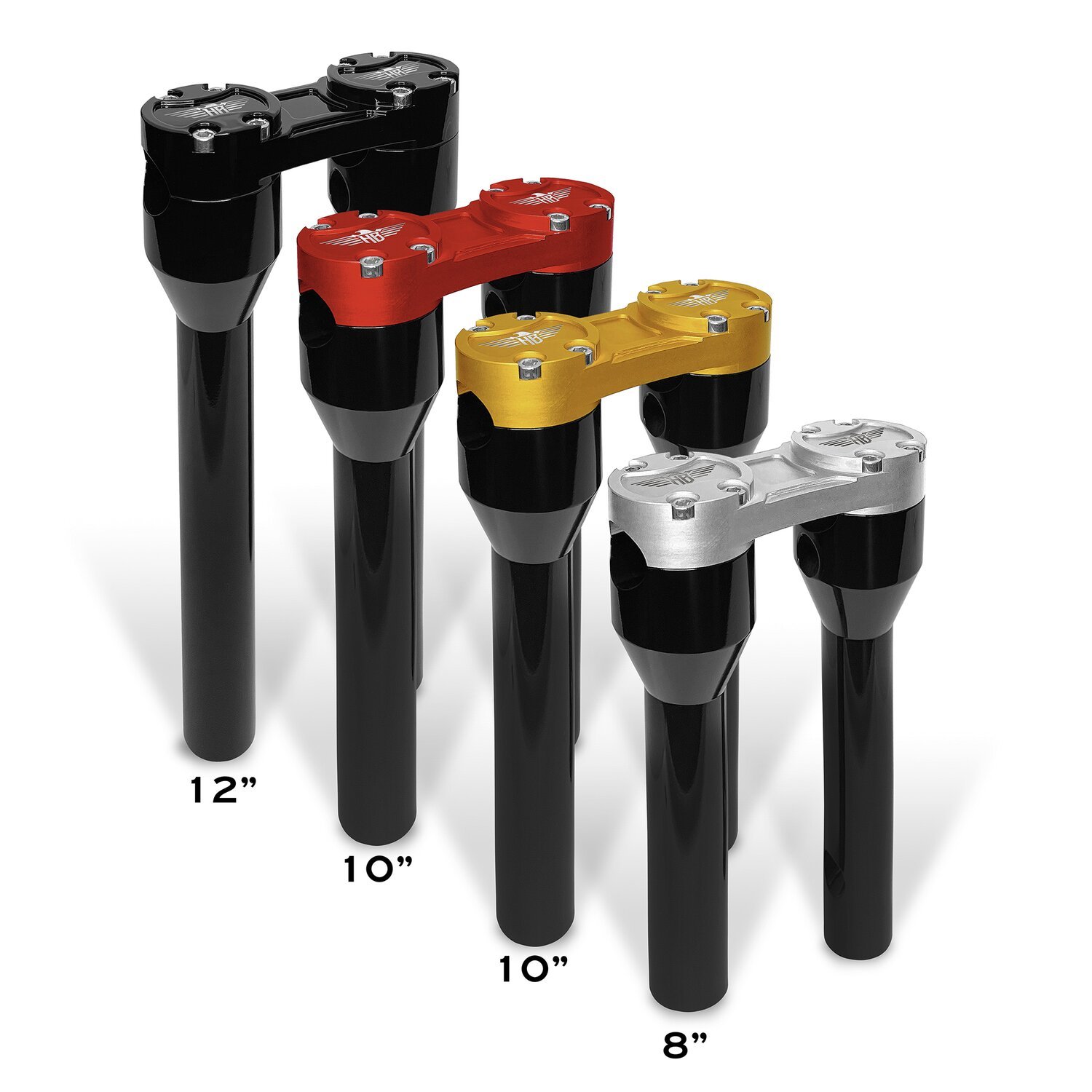 HeinzBikes, Clubstyle straight risers 8, Black, Anodized
