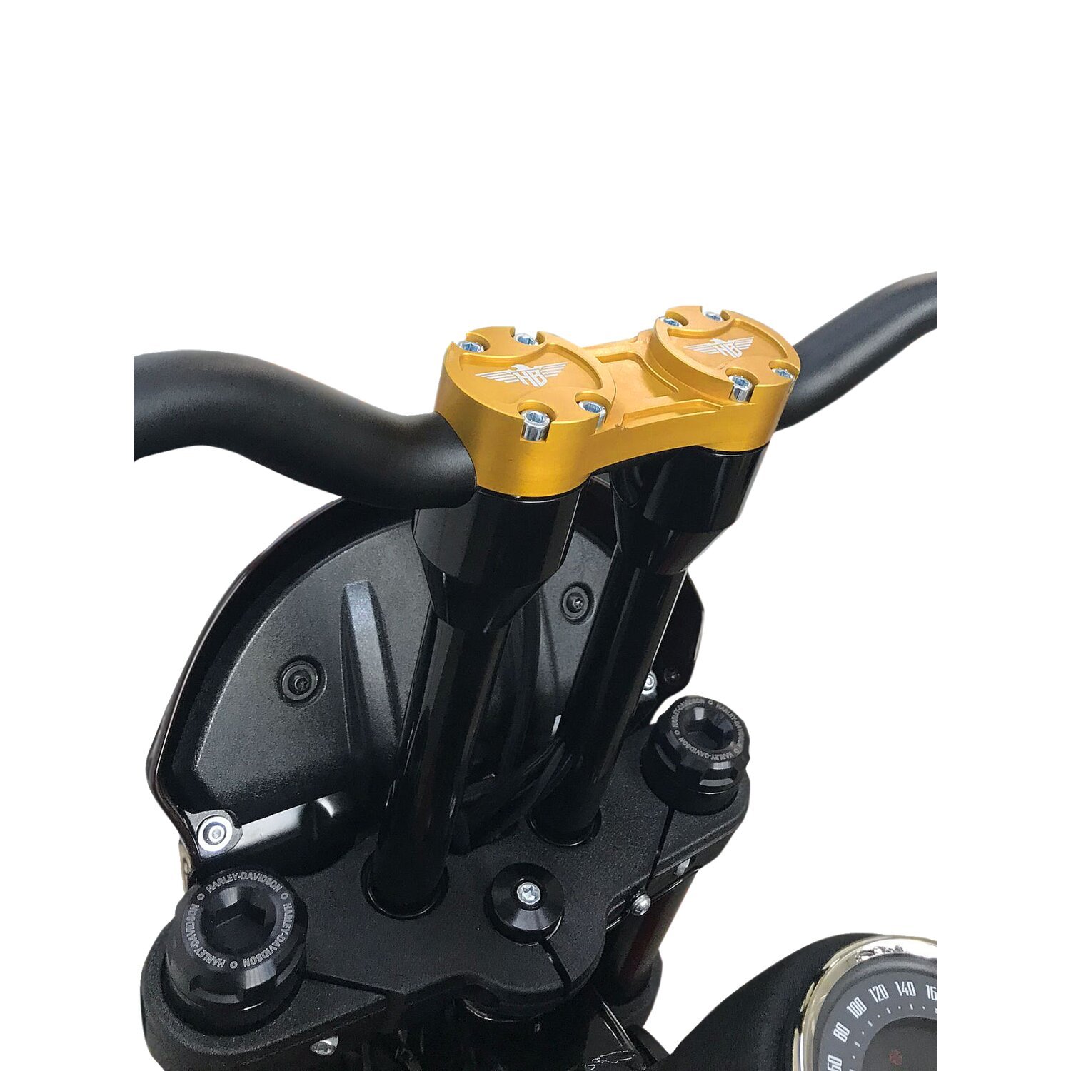 HeinzBikes, Clubstyle straight risers 10, Black, gold, Anodized