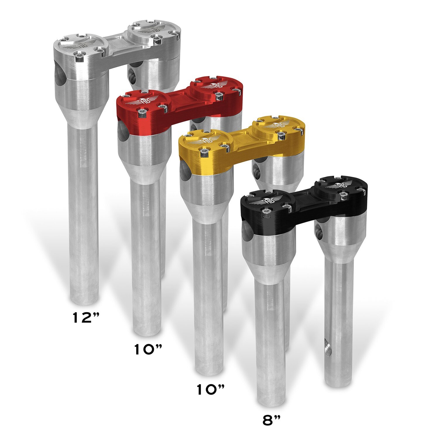 HeinzBikes, Clubstyle straight risers 10, Silver, Anodized