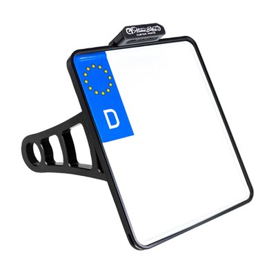 Germany. Plus 220mm wide x 200mm high. 
CNC precision machined aluminum construction. With EC approved LED license plate illumination. The HeinzBikes SLIPP-INN 'Screwless' license plate mounting technology allows you to just simply slide the license plate into the holder, without requiring bolts or glue to keep it in place. Sold as kit, complete with all required installation hardware to get the install-job done. 
Note: With approval. Check your local MCS dealer or the MCS sales department for exact type of approval and validity on bike model and years on the test report. 
- Integrated LED license plate light in a slim aluminum housing 
- Slip-Inn license plate mount 
- Strong mount arm with ANTI-TWIST locking mechanism
- Guaranteed anti-twist protection on the swingarm 
- Invisible cable routing on the inside 
- Mounts with 3 different width options 
- Complete with installation hardware 
- CNC machined aluminum